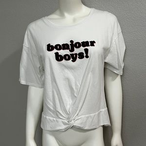 NWOT Project Runway “Bonjour Boys” Crop T-Shirt
